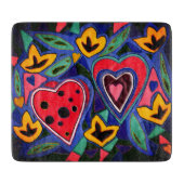 Modern hearts snijplank (Voorkant)