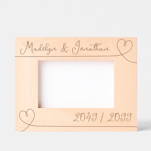 Modern Hearts Valentijnsdag bruiloft Jubileum Gegraveerde Lijstjes (Voorkant)