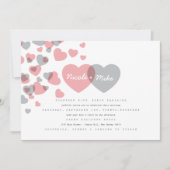 Modern Hearts Wedding Invitation Kaart (Voorkant)