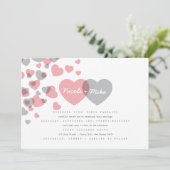Modern Hearts Wedding Invitation Kaart (Staand voorkant)