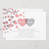 Modern Hearts Wedding Invitation Kaart (Voorkant / Achterkant)