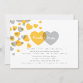 Modern Hearts Wedding Invitation Kaart (Voorkant)
