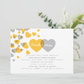 Modern Hearts Wedding Invitation Kaart (Staand voorkant)