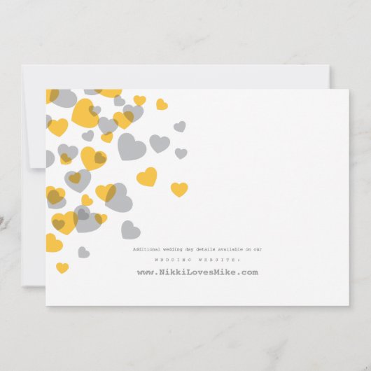 Modern Hearts Wedding Invitation Kaart (Achterkant)