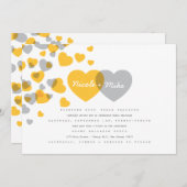 Modern Hearts Wedding Invitation Kaart (Voorkant / Achterkant)