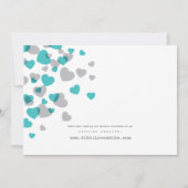 Modern Hearts Wedding Invitation Kaart (Achterkant)