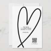 Modern Hearts Zwart & Wit Foto Sweet 16 Party (Achterkant)