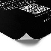 Modern Hearts Zwart Wit Huwelijksreis Fonds Poster (Hoek)