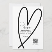 Modern Hearts Zwart-wit Minimal Baby shower (Achterkant)