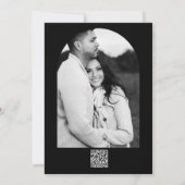 Modern Hearts Zwart & Wit Minimal Dank u Kaart (Achterkant)