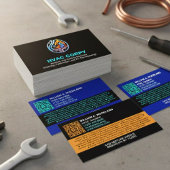 Modern Heating & Cooling AC Logo | Black Blue HVAC Visitekaartje