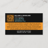 Modern Heating & Cooling Logo Services, Black HVAC Visitekaartje (Achterkant)