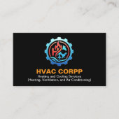 Modern Heating & Cooling Logo Services, Black HVAC Visitekaartje (Voorkant)