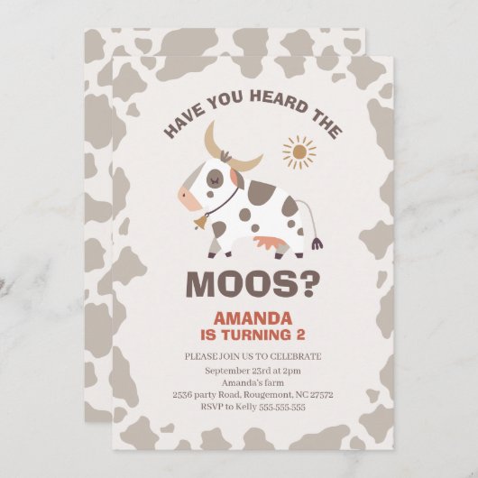 Modern heb je de Moos verjaardagsuitnodiging gehoo Kaart (Voorkant / Achterkant)