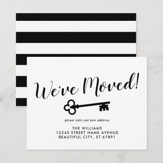 Modern hebben we verplaatst, belangrijk nieuw thui aankondiging (Voorkant / Achterkant)