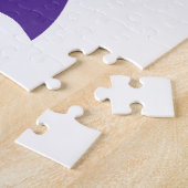 Modern Hebrew Aleph Tav Paarse Typografie Legpuzzel (Zijkant)