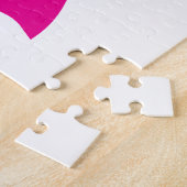 Modern Hebrew Aleph Tav Pink White Typografie Legpuzzel (Zijkant)