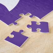 Modern Hebrew Aleph Tav White over Paarse typograf Legpuzzel (Zijkant)