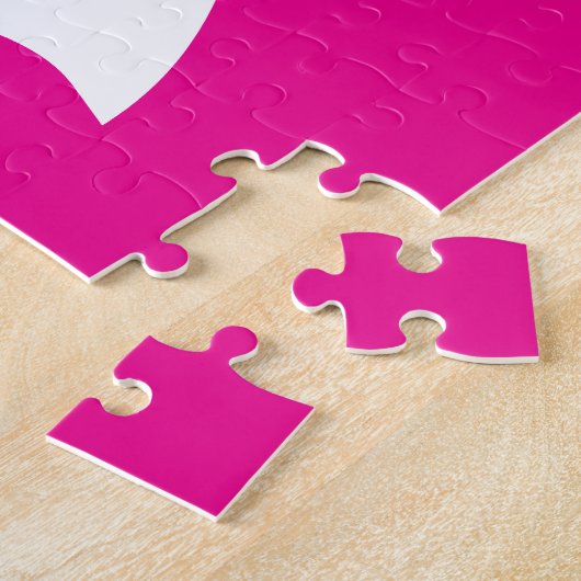 Modern Hebrew Aleph Tav White over roze typografie Legpuzzel (Zijkant)