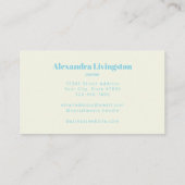 Modern Hedendaags Aqua Blue Abstract Creatief Visitekaartje (Achterkant)