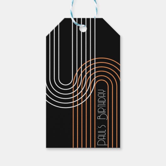 modern hedendaags boog lijn art minimal Gift Label Cadeaulabel (Voorkant)