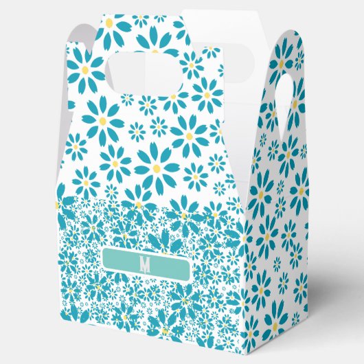 Modern hedendaags Daisy Flower Initiaal Bedankdoosjes (Geopend)
