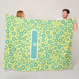 Modern hedendaags Daisy Flower Initiaal Fleece Deken