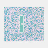 Modern hedendaags Daisy Flower Initiaal Fleece Deken (Voorkant (Horizontaal))