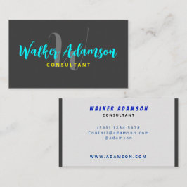 Modern Hedendaags Grijs & Mat Zwart Visitekaartje