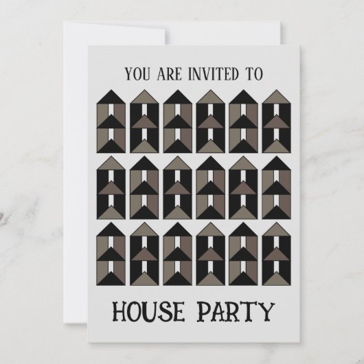 Modern Hedendaags Huisfeest Kaart (Voorkant)