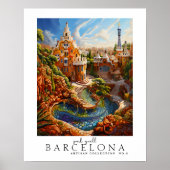 Modern hedendaags Park Guell Barcelona abstract Poster (Voorkant)