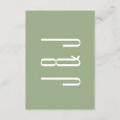 Modern Hedendaags Salie Groen Wit Bruiloft Informatiekaartje (Achterkant)