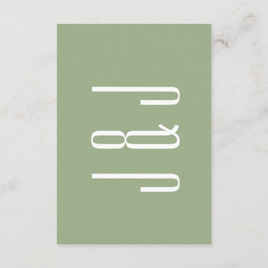 Modern Hedendaags Salie Groen Wit Bruiloft Informatiekaartje (Achterkant)