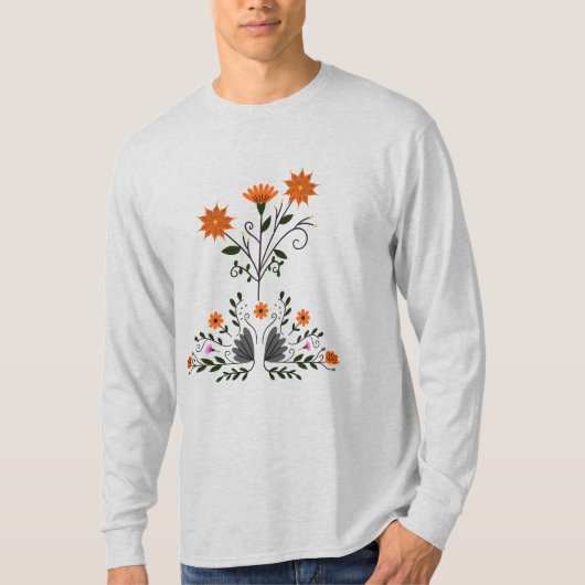 Modern Hedendaagse Bloemenas Mannen T-shirt (Voorkant)