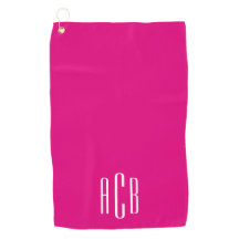 Modern Heet Roze en Wit Drie Lettermonogram