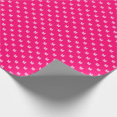 Modern heet roze fuchsia custom monogram patroon cadeaupapier (Hoek)