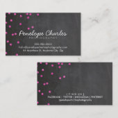 MODERN heet roze glitter confetti stippen krijtbor Visitekaartje (Voorkant / Achterkant)