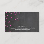 MODERN heet roze glitter confetti stippen krijtbor Visitekaartje (Achterkant)