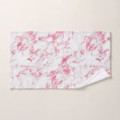 Modern Heet Roze Magenta Folie Glitter Wit Marmer Bad Handdoek (Handdoek)