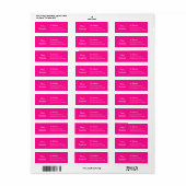 Modern heet roze vrolijk kerst retour adres etiket (Full Sheet)