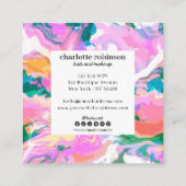 Modern, helder, Abstract, gekleurd marmerpatroon Vierkante Visitekaartje (Achterkant)