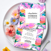 Modern, helder, Abstract, gekleurd marmerpatroon Vierkante Visitekaartje