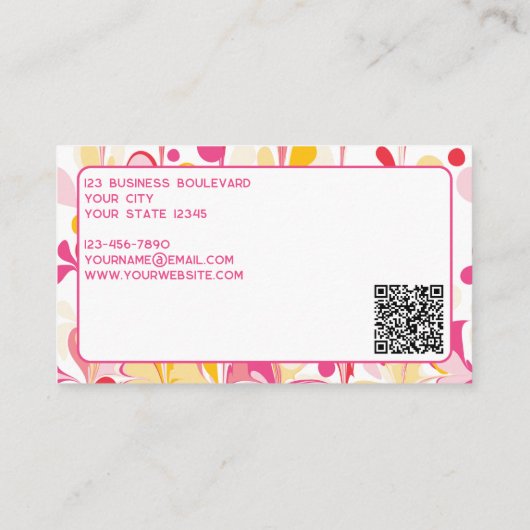 Modern helder Abstract marmeren patroon QR-code Visitekaartje (Achterkant)