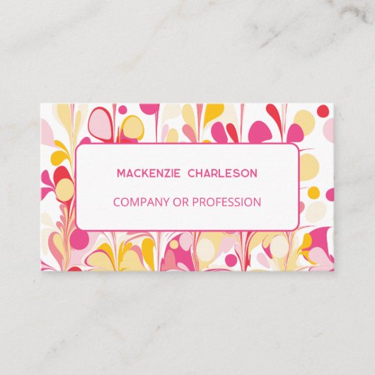 Modern helder Abstract marmeren patroon Visitekaartje (Voorkant)