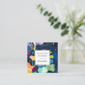 Modern, helder Abstract patroon Vierkante Visitekaartje (Staand voorkant)