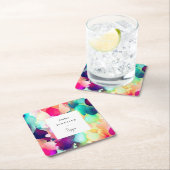 Modern Helder Abstract Roze Geschilderd Patroon Kartonnen Onderzetters (Insitu)