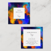 Modern Helder Abstract Roze Geschilderd Patroon Vierkante Visitekaartje (Voorkant / Achterkant)