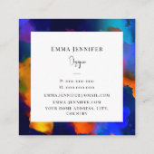 Modern Helder Abstract Roze Geschilderd Patroon Vierkante Visitekaartje (Achterkant)