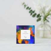 Modern Helder Abstract Roze Geschilderd Patroon Vierkante Visitekaartje (Staand voorkant)