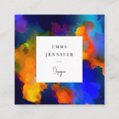 Modern Helder Abstract Roze Geschilderd Patroon Vierkante Visitekaartje (Voorkant)